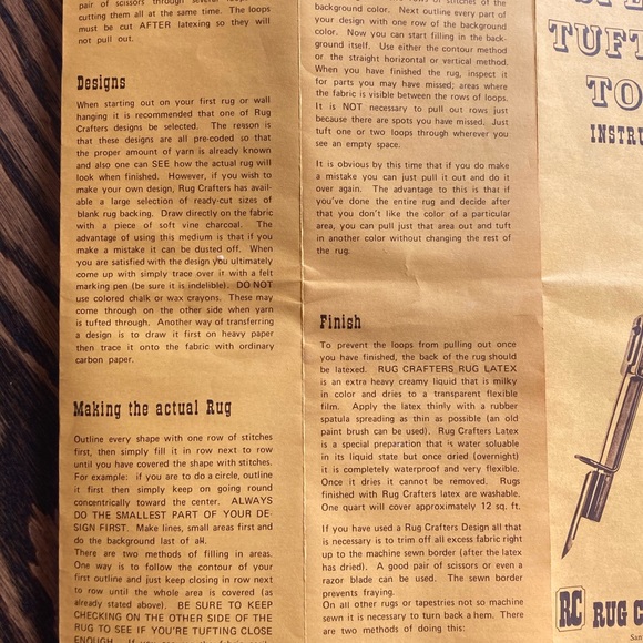 Vintage RUG CRAFTERS Speed Tufting Tool Kit w/ Book “The Art of Speed Tufting” - Picture 8 of 16